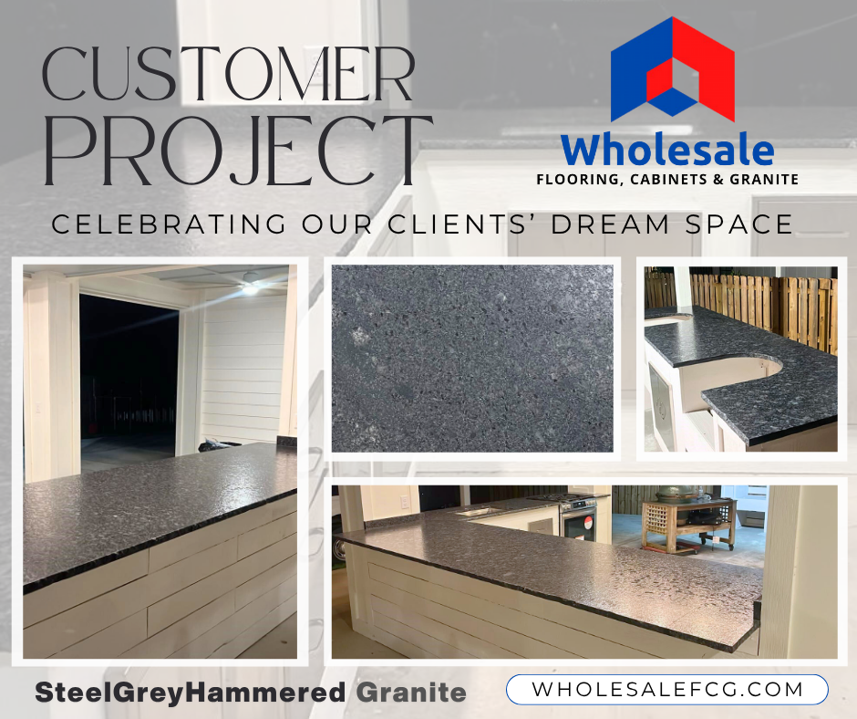 Modern Outdoor Kitchen with Steel Grey Granite Countertops