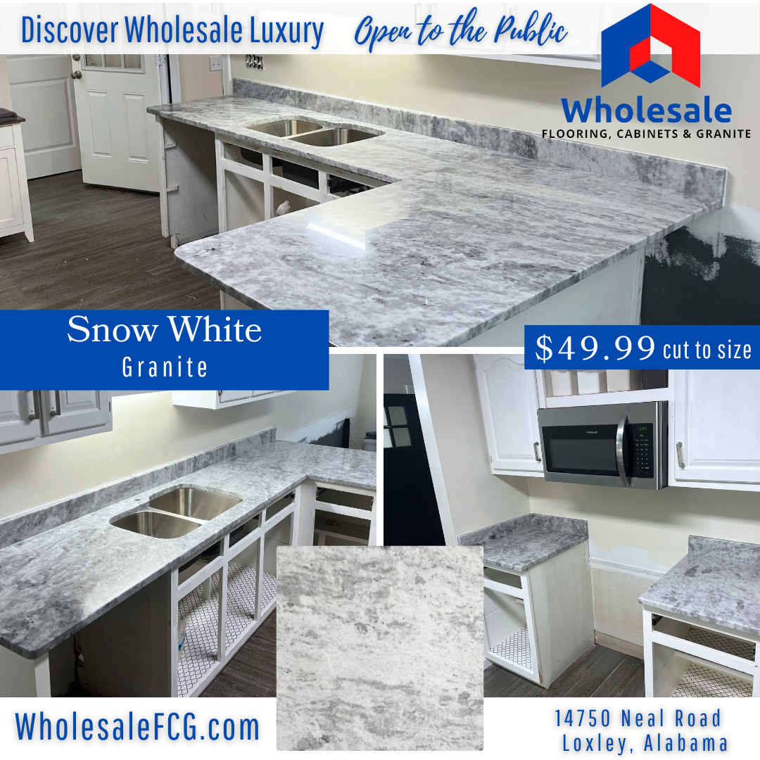 Snow White Granite Countertop Kitchen Installation in Loxley AL