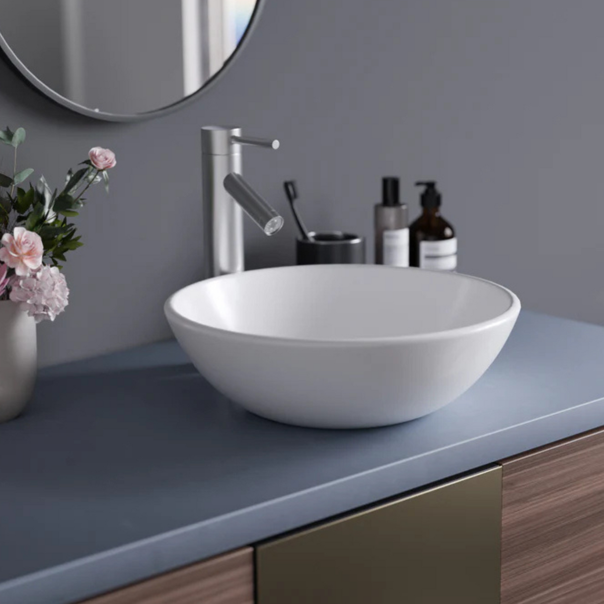 PL 3001 White Round Vessel sink room scene 1.png
