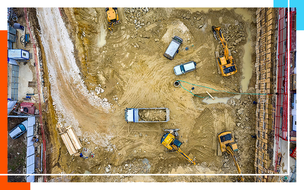 aerial view of construction site