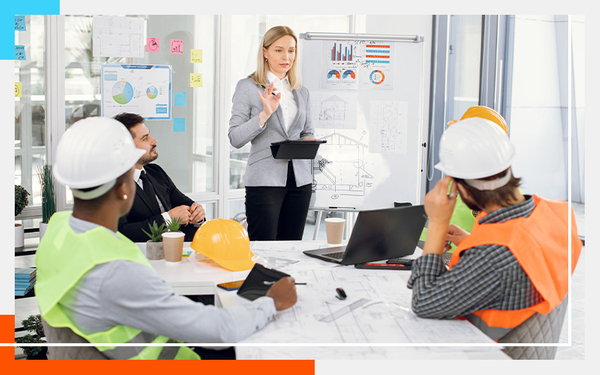 woman presenting in construction meeting