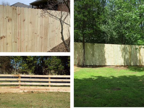 collage of completed fence jobs