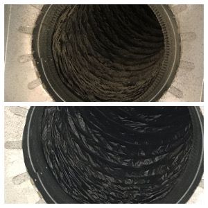 Before and after air duct cleaning service