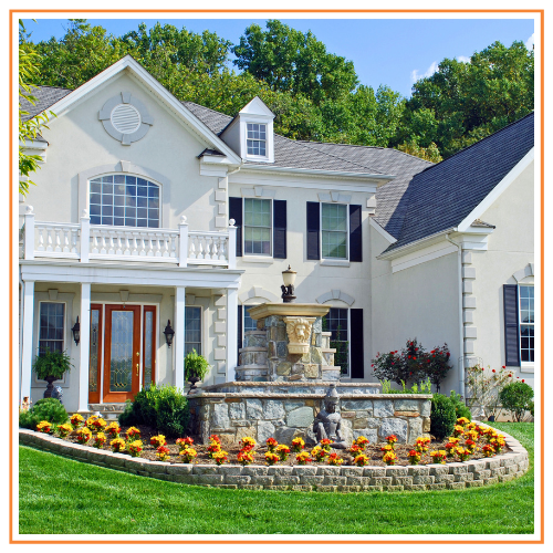 stonework in front yard 