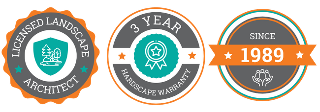 Licensed Landscape Architect, 3 year hardscape warranty, since 1989