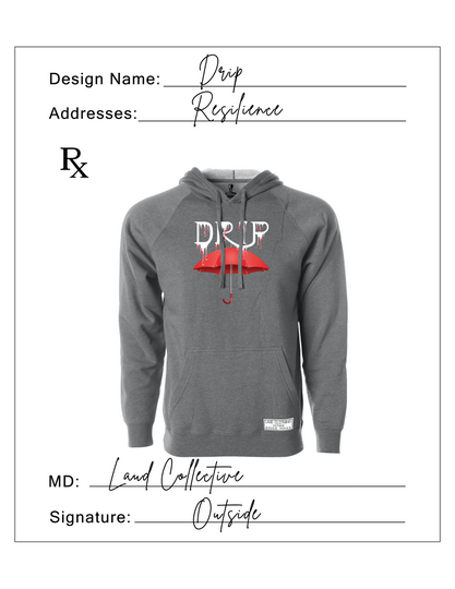 Drip Resilience Gray Hoodie - Outside Collection