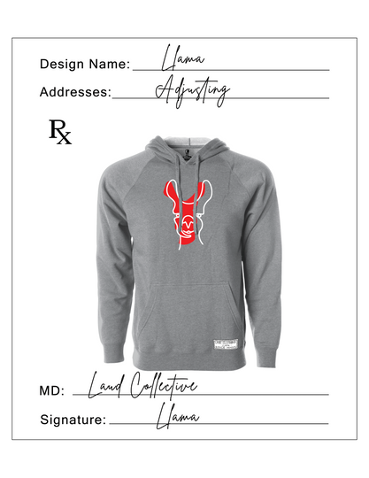 LLAMA Gray Hoodie - The LAUD Collective