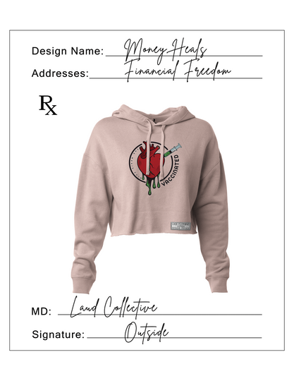 Money Heals Rose Crop Hoodie - Outside Collection