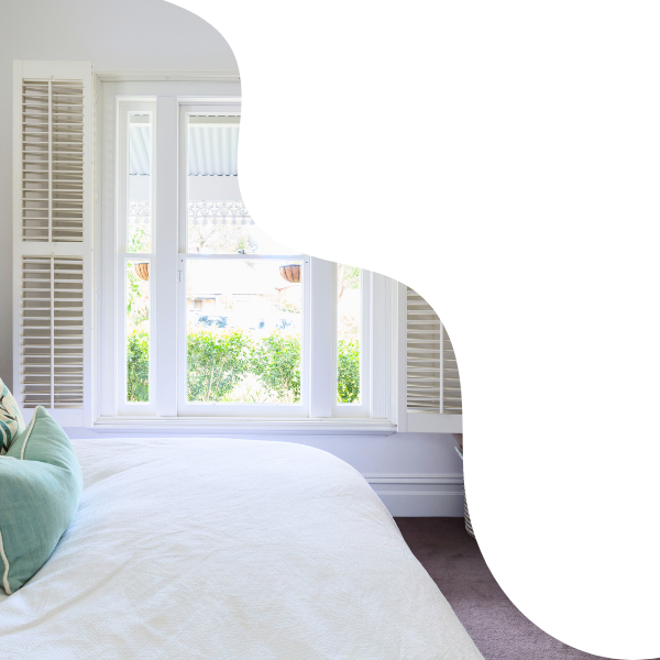 window shutters in bedroom