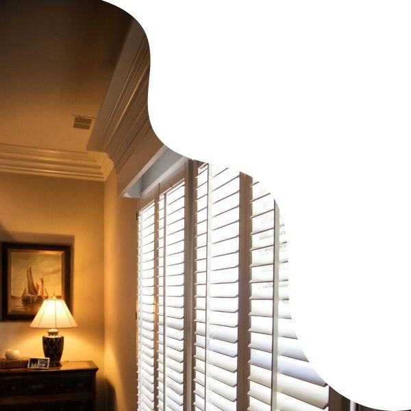 Installed faux wood blinds