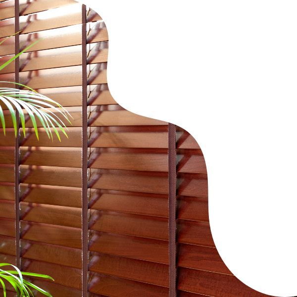 Brown wood blinds