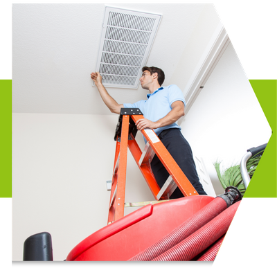 Man repairing a vent