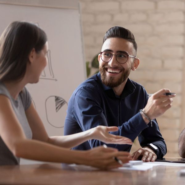 employees smiling