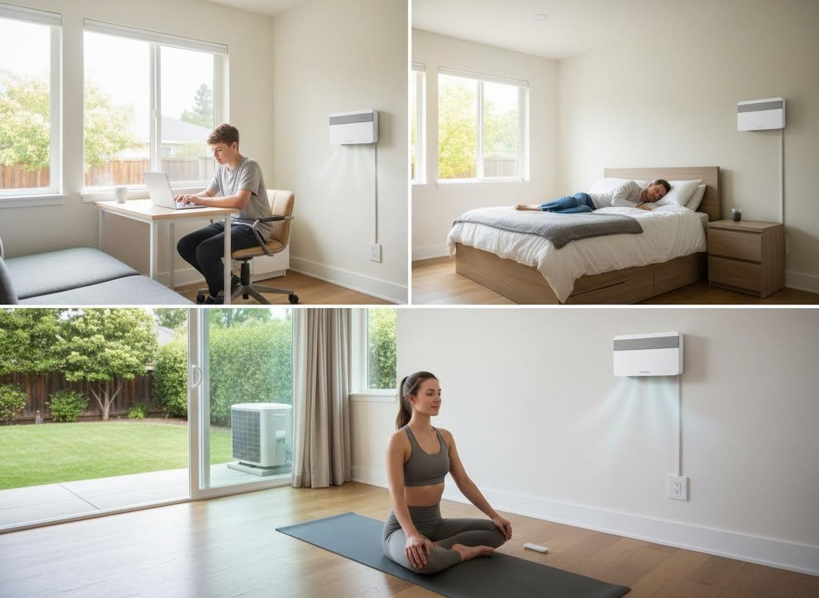 Indoor Air Conditioner in Home Office, Bedroom, and Meditation Space