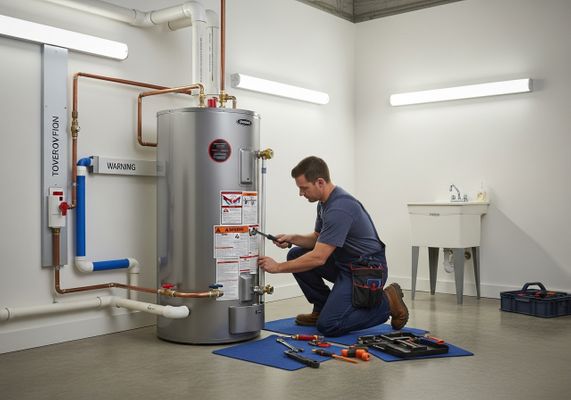 Plumber Repairing Water Heater