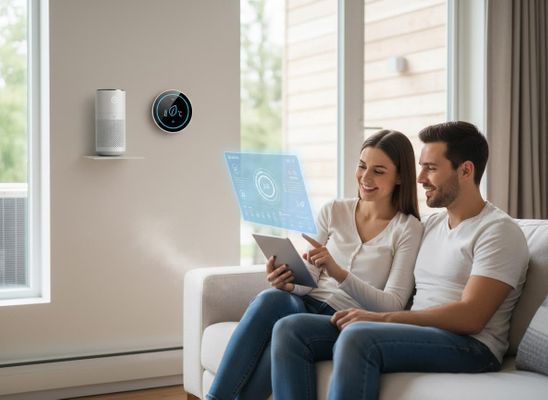 Couple Managing Smart Home with Tablet