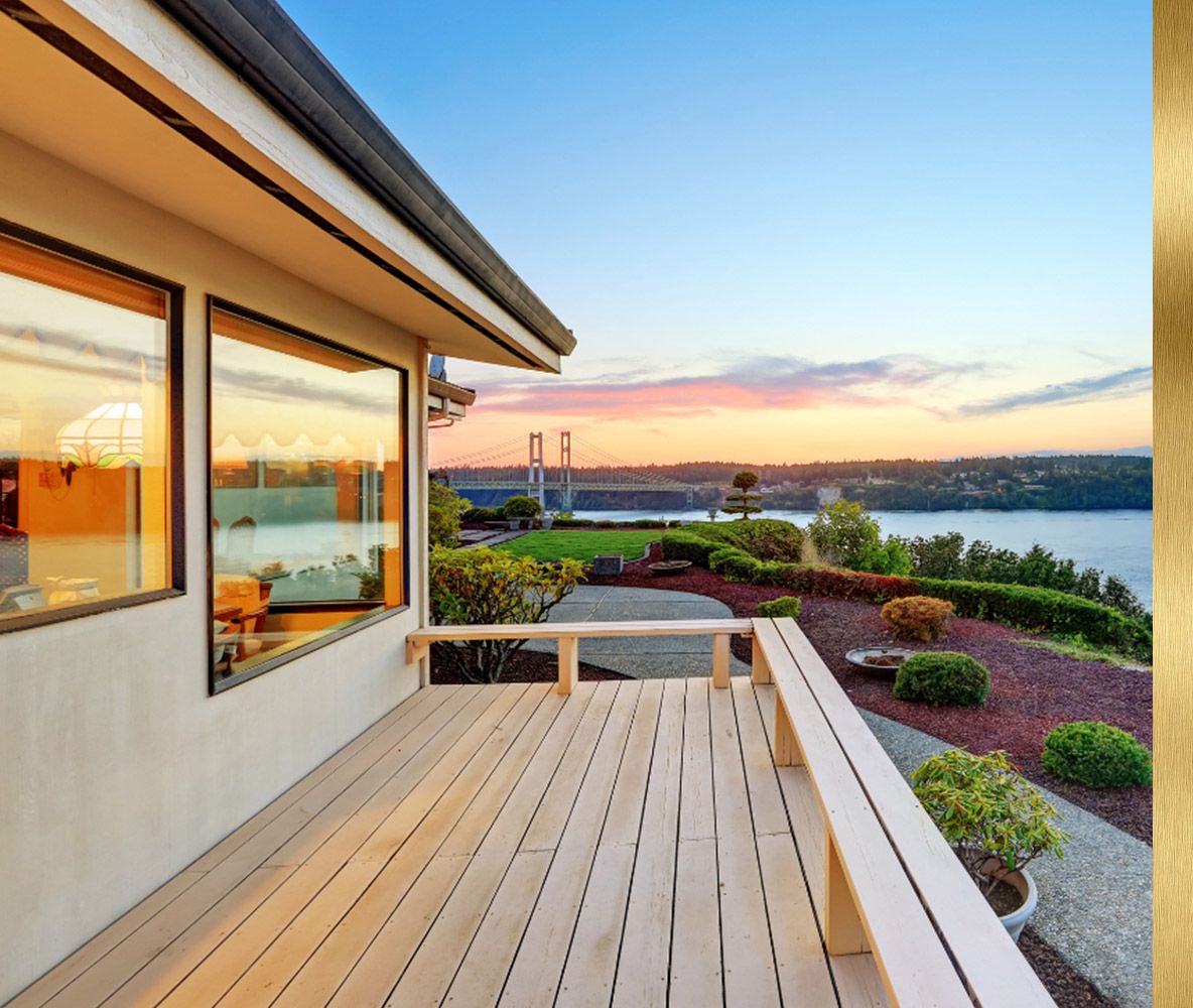 porch at sunset