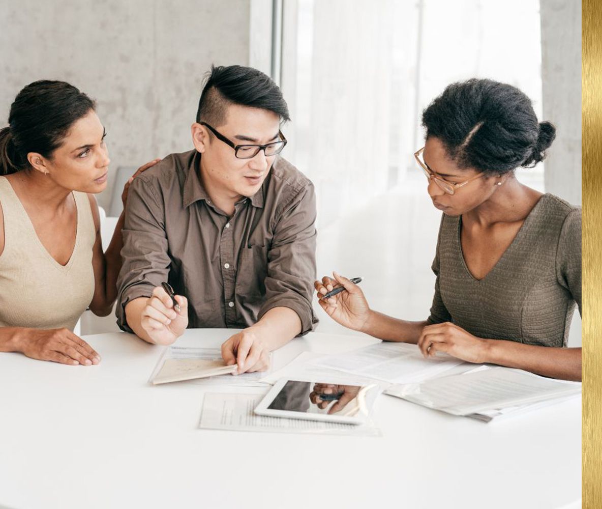 Couple meeting with a broker