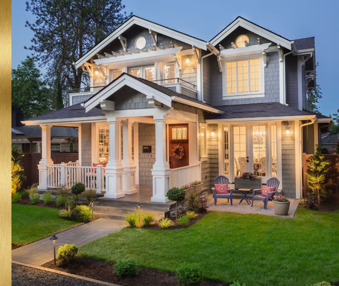 house with lit windows