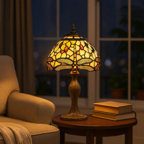tiffany lamp on a table