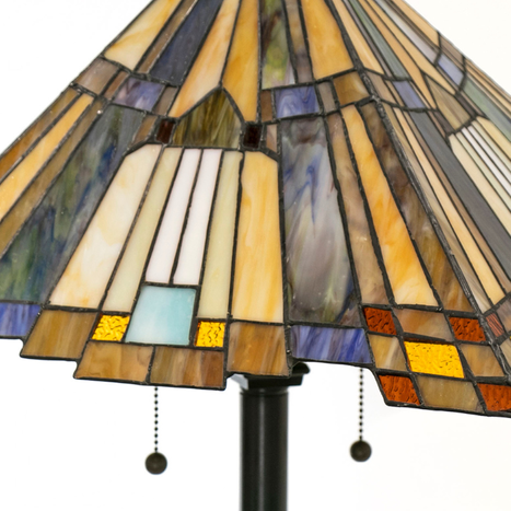close up of a tiffany lamp