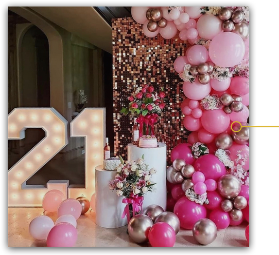 Balloon Demi arch for a 21st birthday