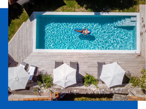 A women relaxing in a pool