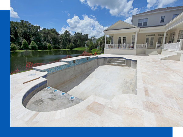 An empty swimming pool