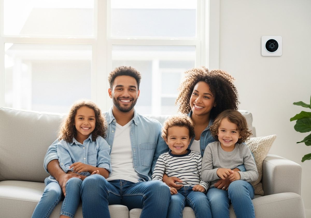 Happy Family Portrait on Couch