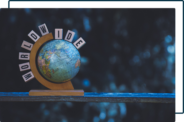 globe that says worldwide