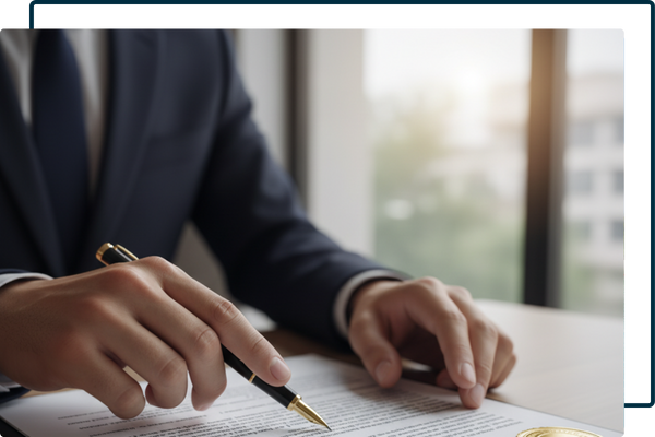 person looking at paperwork