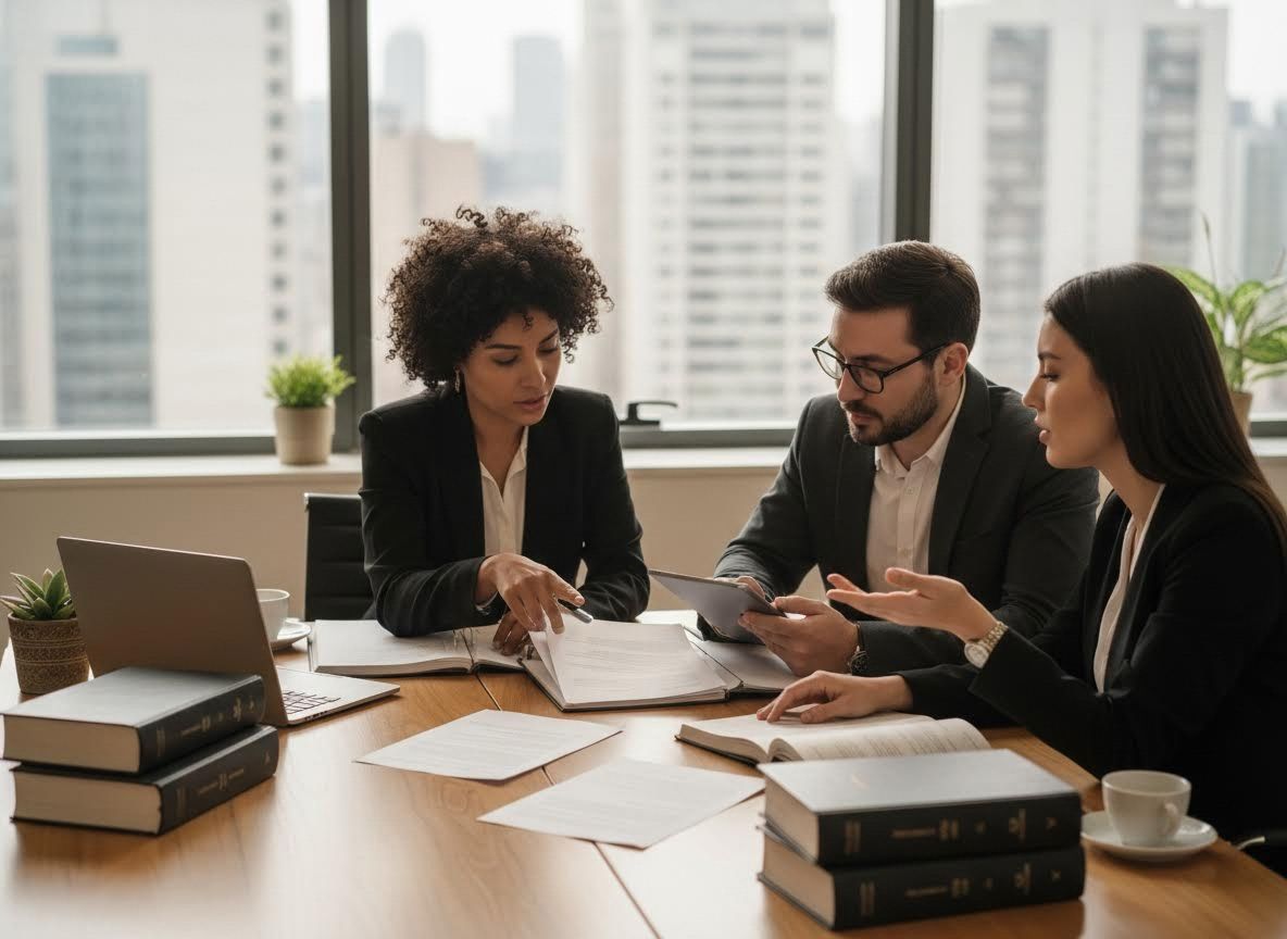 Diverse Business Professionals Collaborating in Modern Office