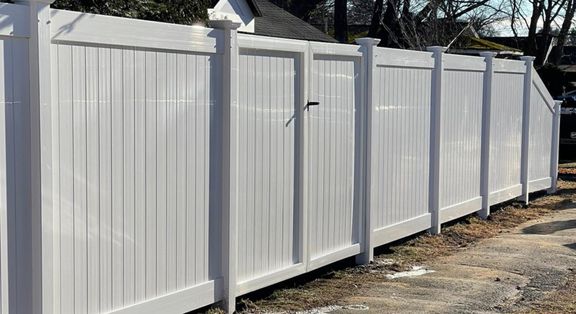 white aluminum fence