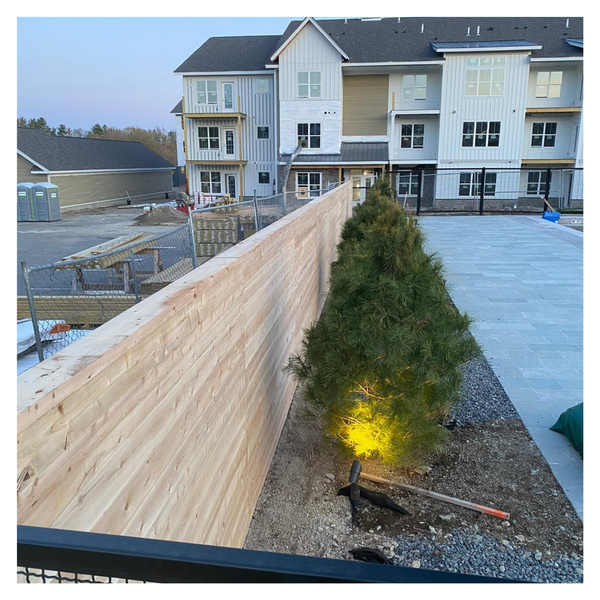 wooden fence at apartment complex