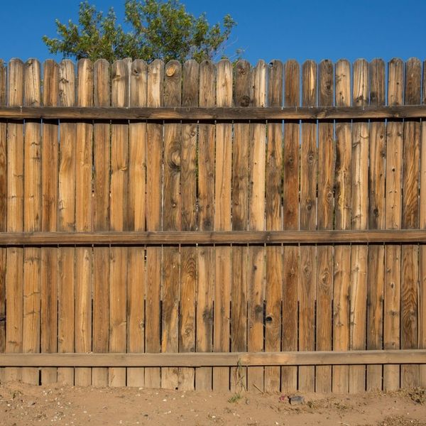 discolored fence