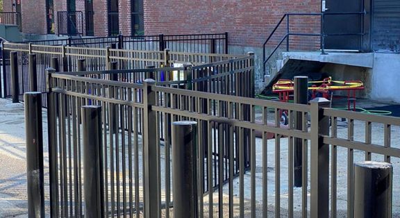 aluminum fence at commercial building