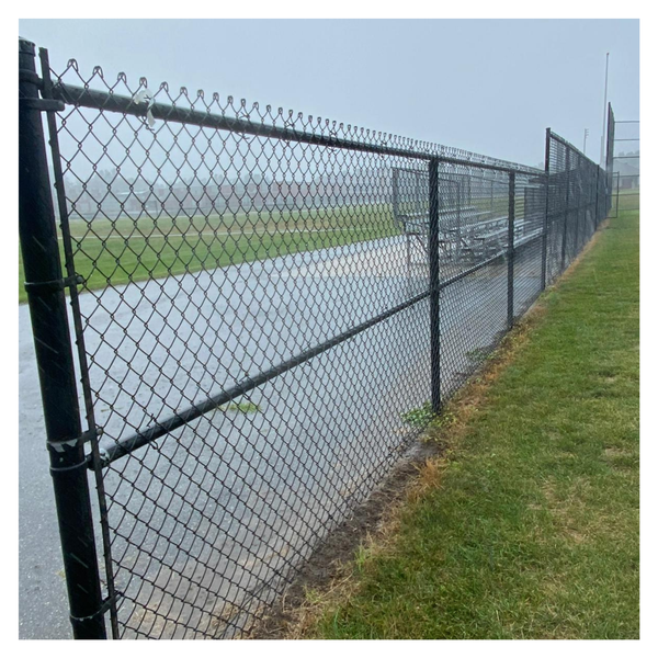 chain link fencing in rain