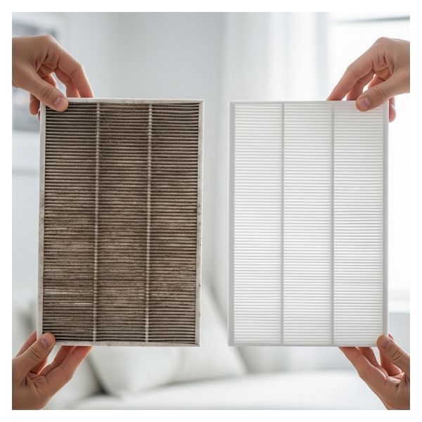 Dirty and clean air filter