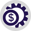 dollar sign and gear icon