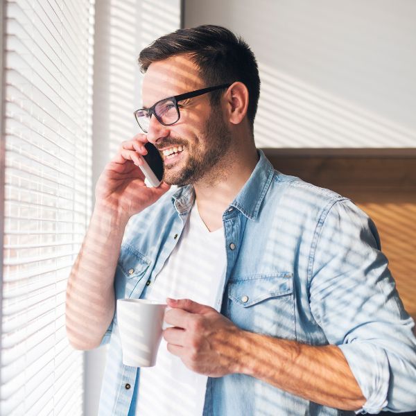 A man on the phone