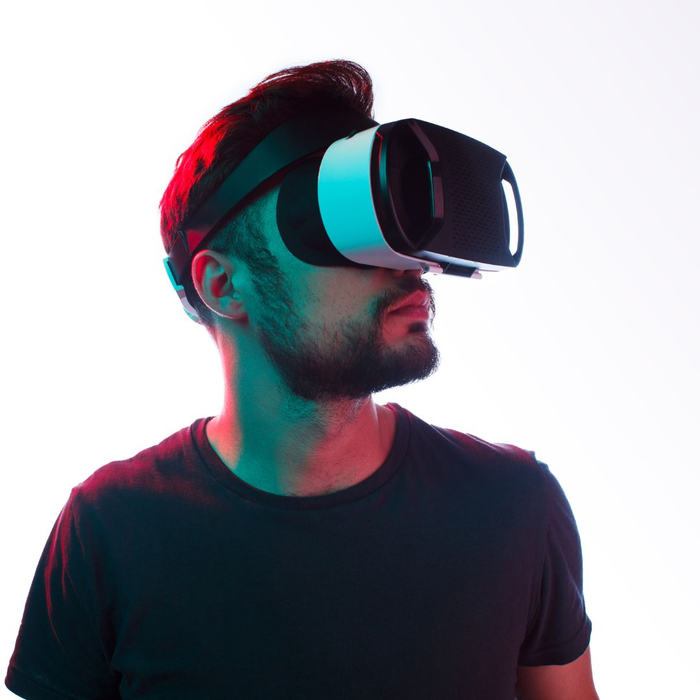man with vr headset