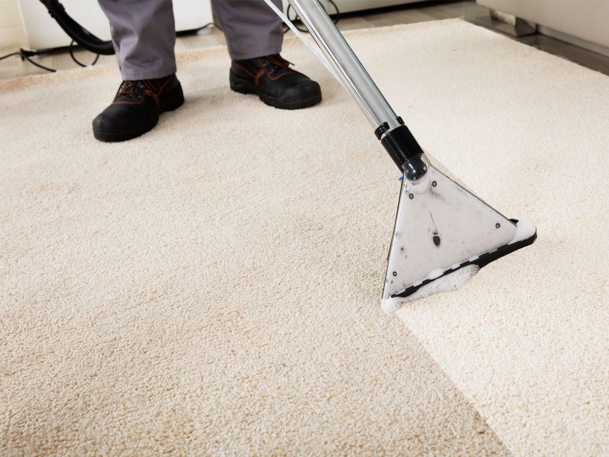 An image of  a person performing carpet cleaning services.