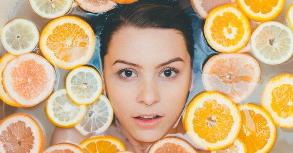 Girl in Citrus Bath