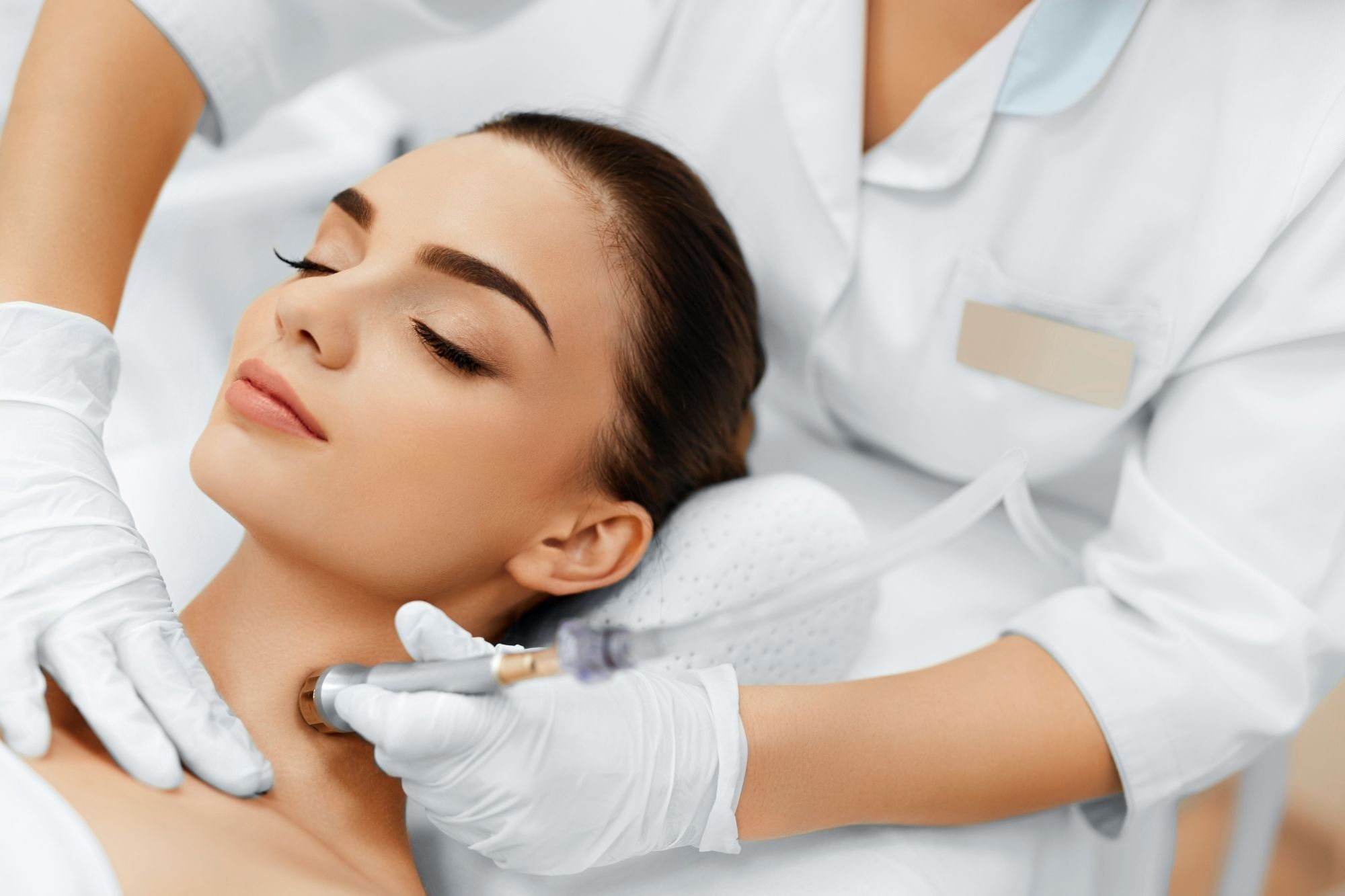 Professional microdermabrasion treatment at a med spa.