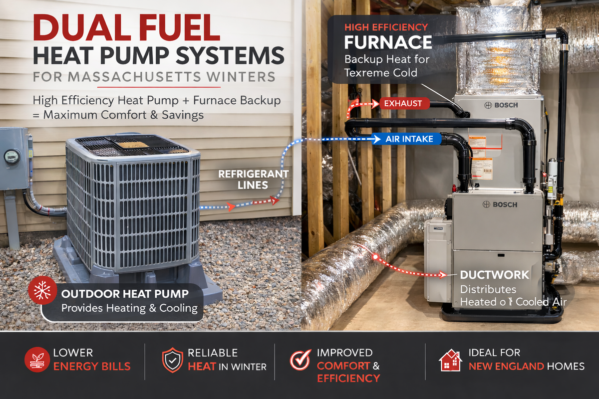 Dual fuel heat pump system Holden MA