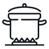 a pot on a stove icon