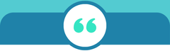 Quotation mark icon for customer testimonials. Quotation mark icon for customer testimonials.