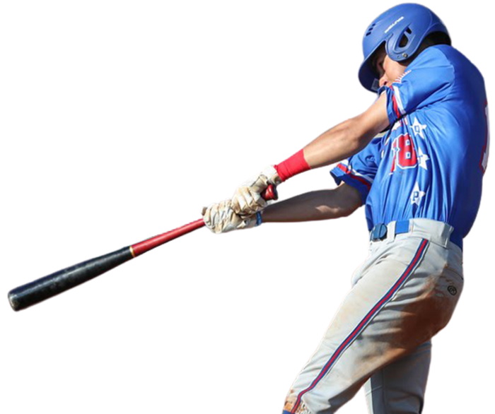 player swinging bat, isolated