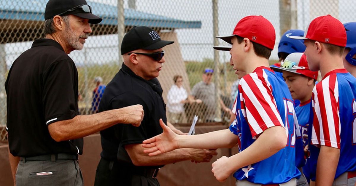 shaking hands with umpires