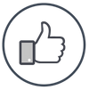 Icon of a thumb pointing up
